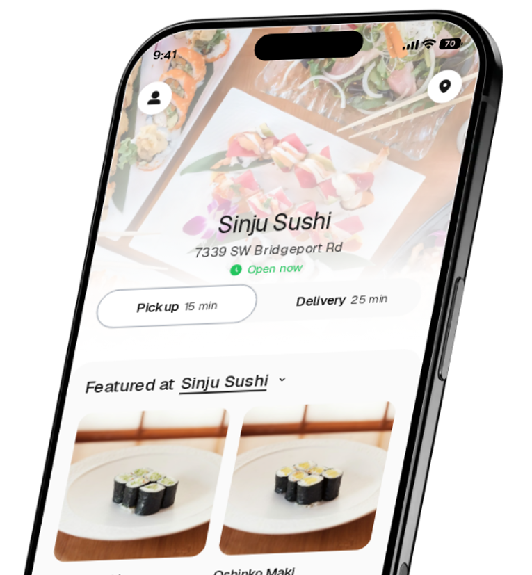 Sinju Sushi app preview